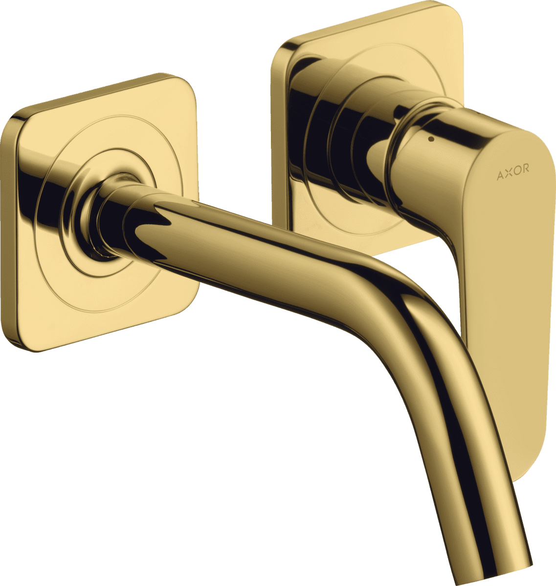HANSGROHE AXOR Citterio M Einhebel-Waschtischmischer Unterputz für Wandmontage mit Auslauf 167 mm und Rosetten #34113990 - Polished Gold Optic
