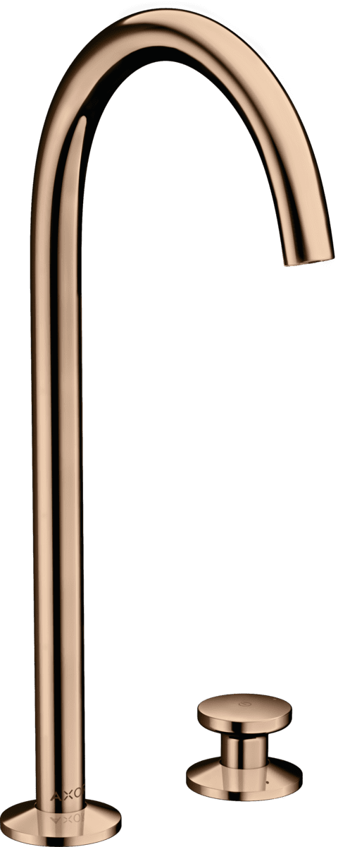 HANSGROHE AXOR One 2-Loch Waschtischmischer Select 260 mit Push-Open Ablaufgarnitur #48060300 - Polished Red Gold