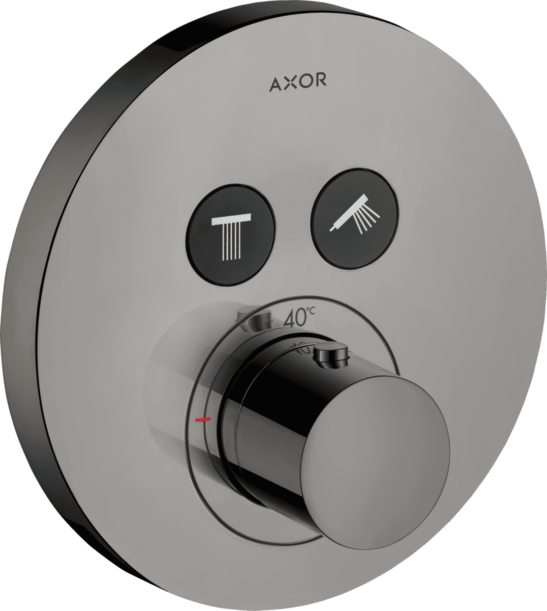 εικόνα του HANSGROHE AXOR ShowerSolutions Thermostat for concealed installation round for 2 functions #36723330 - Polished Black Chrome