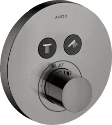 Bild von HANSGROHE AXOR ShowerSolutions Thermostat Unterputz rund für 2 Verbraucher #36723330 - Polished Black Chrome