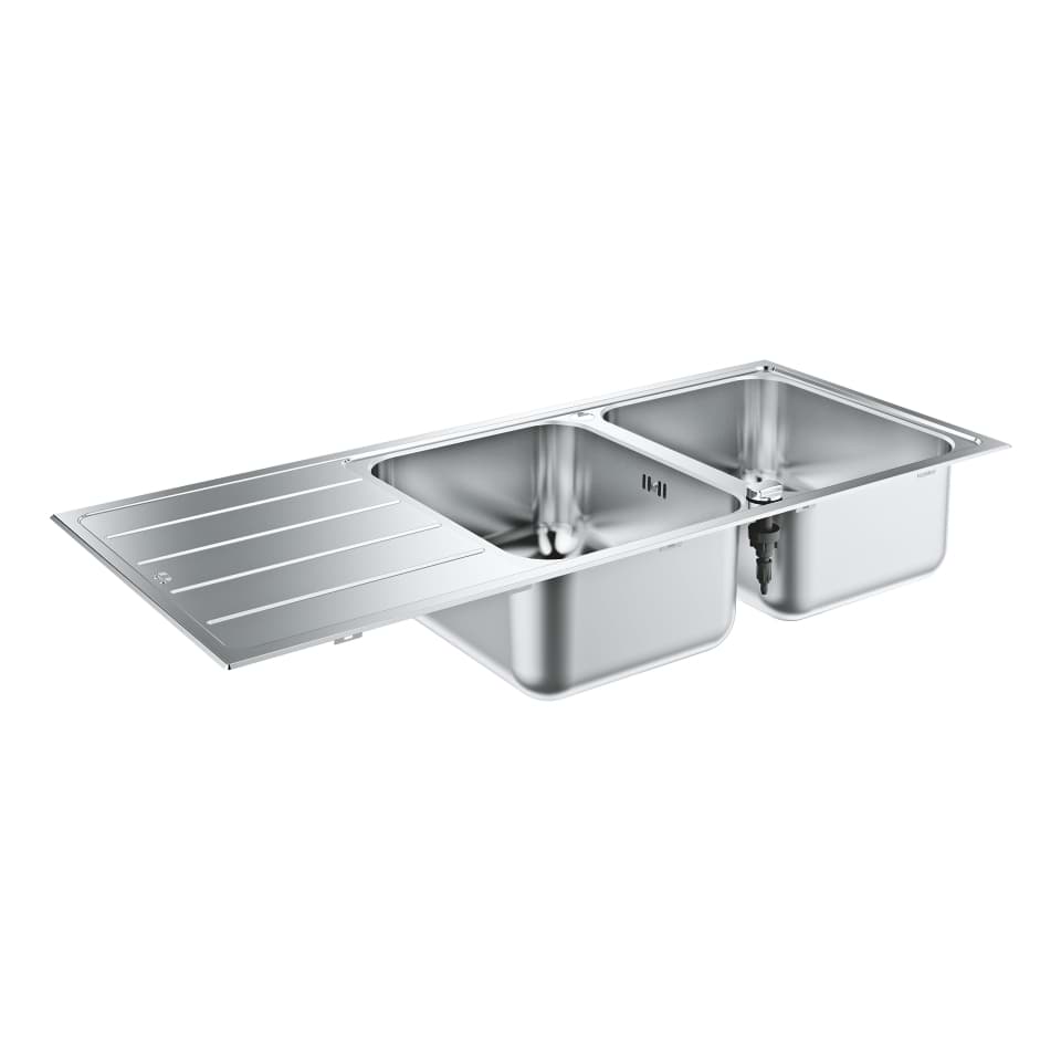 GROHE K500 Stainless Steel Sink with Drainer stainless steel #31588SD1 resmi