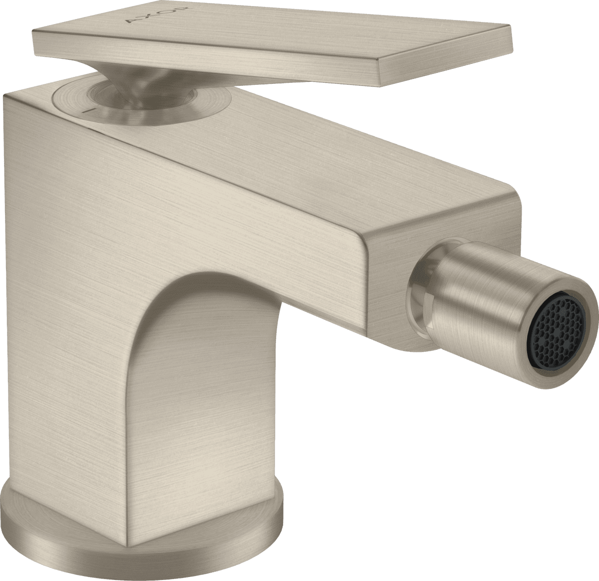 HANSGROHE AXOR Citterio Einhebel-Bidetmischer mit Hebelgriff und Zugstangen-Ablaufgarnitur #39214820 - Brushed Nickel