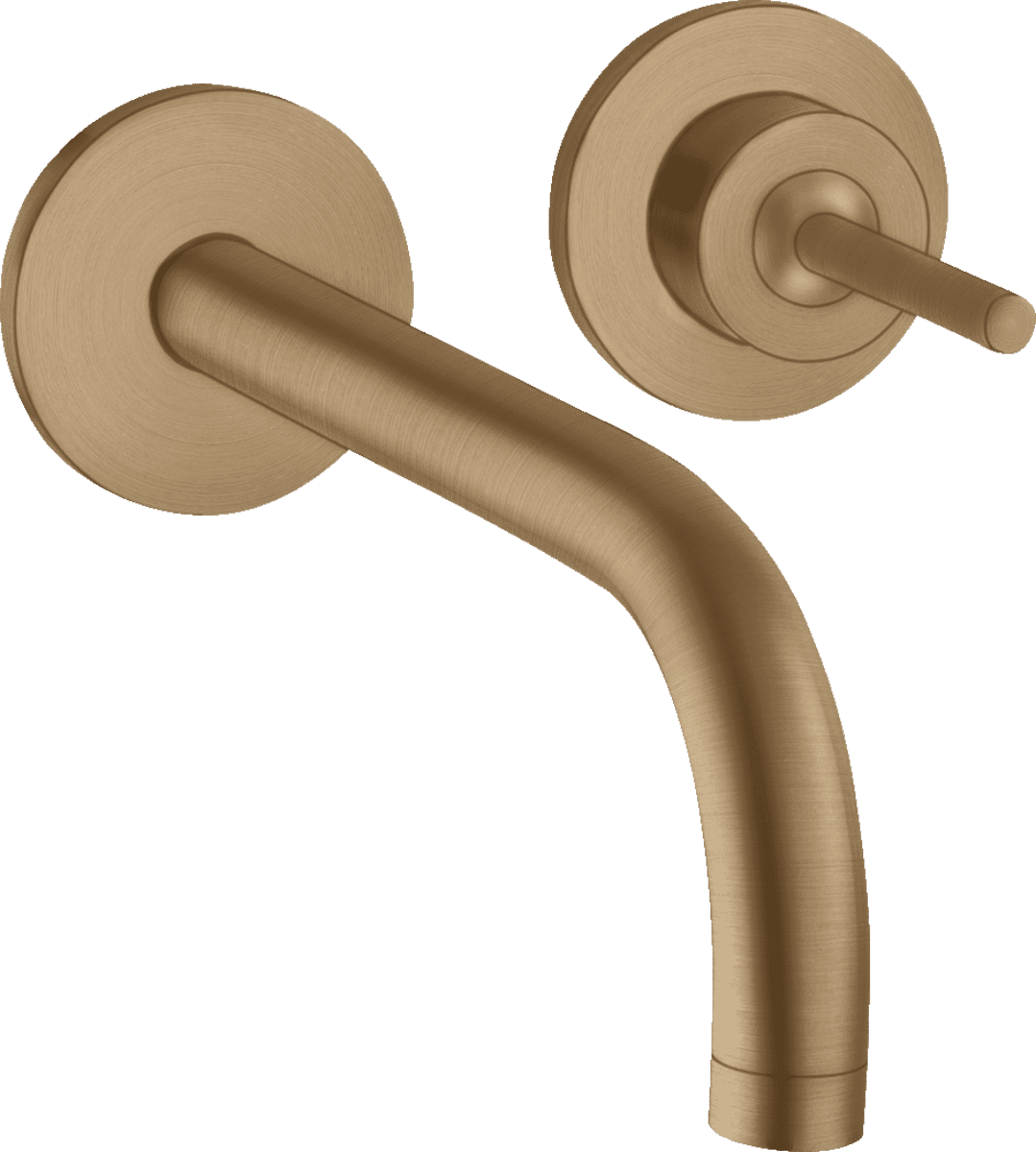 Зображення з  HANSGROHE AXOR Uno Single lever basin mixer for concealed installation wall-mounted with spout 225 mm and escutcheons #38116140 - Brushed Bronze