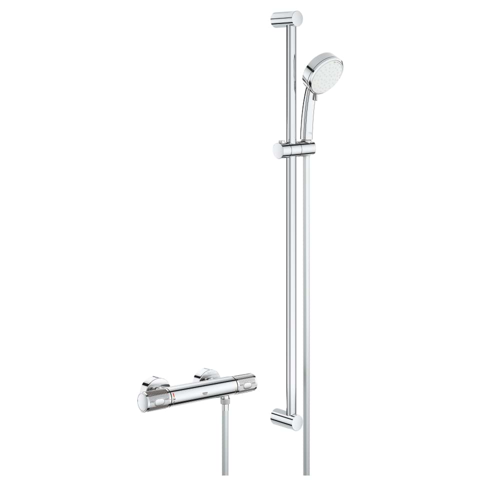 Picture of GROHE Grohtherm 1000 Performance Thermostatic shower mixer 1/2″ with shower set Chrome #34784000