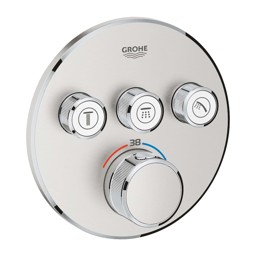 Bild von GROHE Grohtherm SmartControl Unterputz-Thermostat mit 3 Absperrventilen #29121DC0 - supersteel