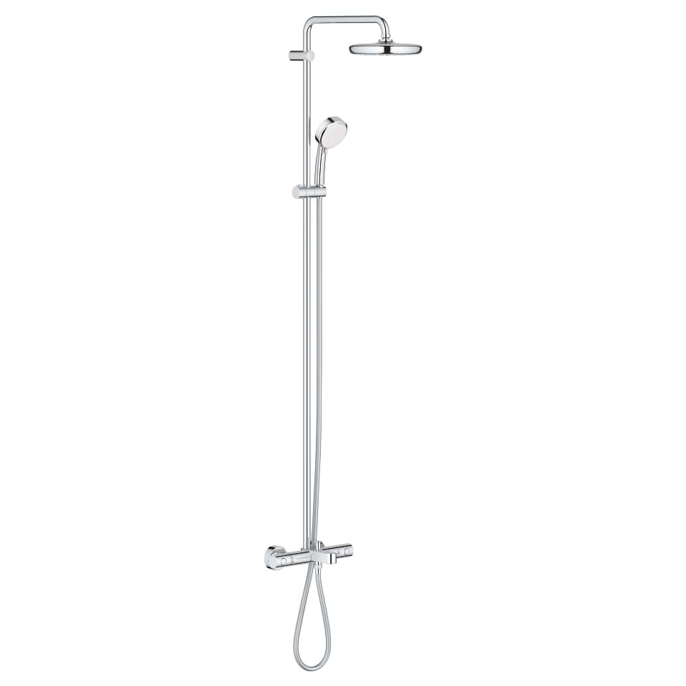 Picture of GROHE Tempesta Cosmopolitan System 210 Shower system with bath thermostat for wall mounting Chrome #26223001