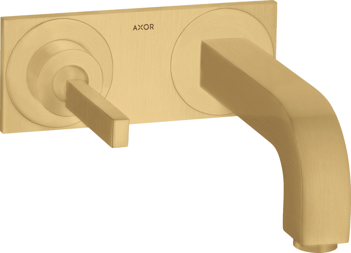 HANSGROHE AXOR Citterio Einhebel-Waschtischmischer Unterputz für Wandmontage mit Pingriff, Auslauf 160 mm und Platte #39112250 - Brushed Gold Optic