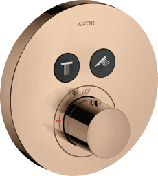 Bild von HANSGROHE AXOR ShowerSolutions Thermostat Unterputz rund für 2 Verbraucher #36723300 - Polished Red Gold