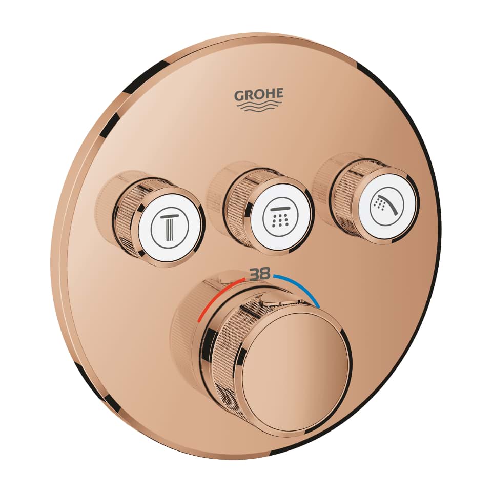 GROHE Grohtherm SmartControl Üç valfli akış kontrollü, ankastre termostatik duş bataryası warm sunset #29121DA0 resmi