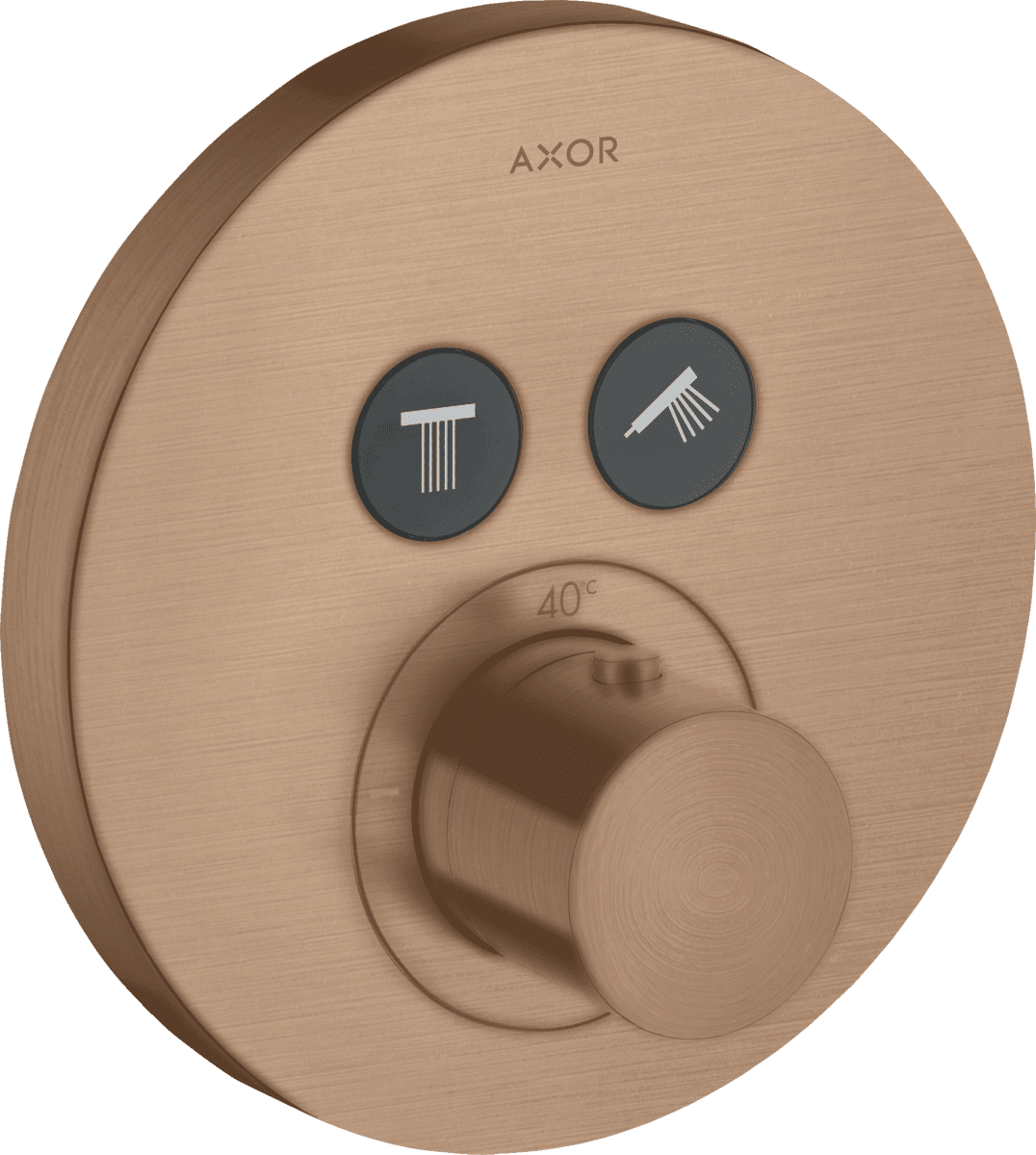 Bild von HANSGROHE AXOR ShowerSolutions Thermostat Unterputz rund für 2 Verbraucher Brushed Red Gold 36723310