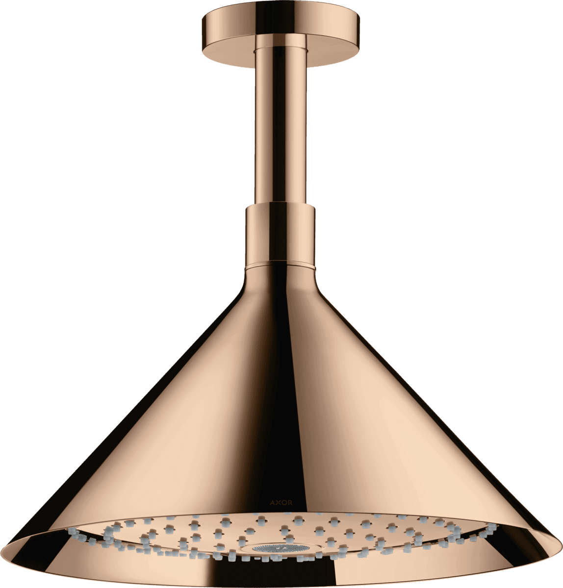 Picture of HANSGROHE AXOR Showers/Front Overhead shower 240 2jet with ceiling connector #26022300 - Polished Red Gold