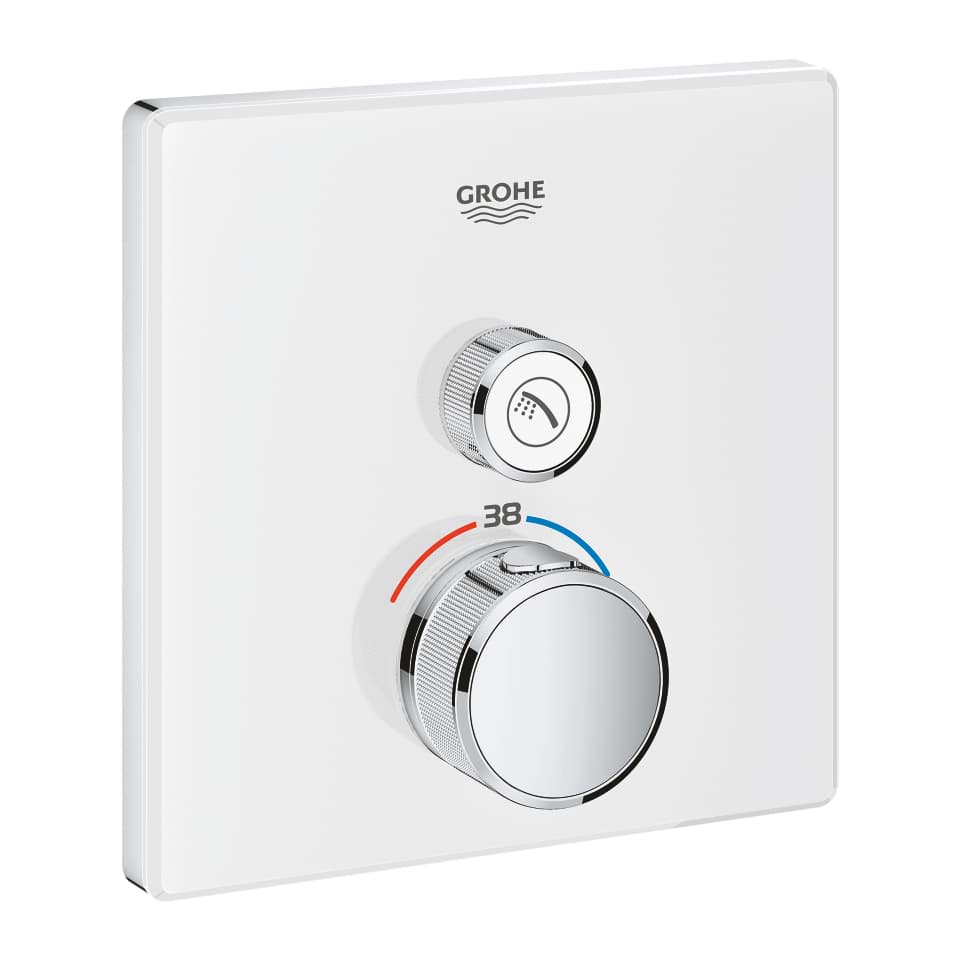 GROHE Grohtherm SmartControl Tek valfli akış kontrollü, ankastre termostatik duş bataryası ay beyazı #29153LS0 resmi