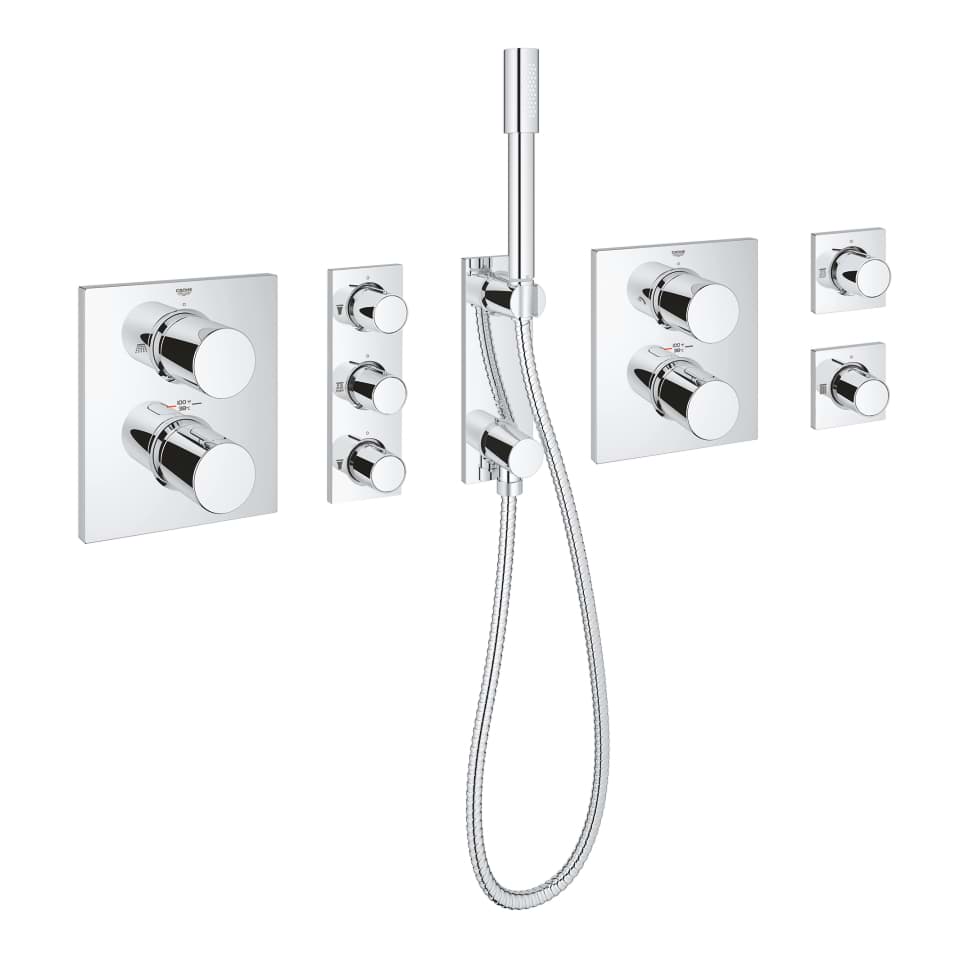 GROHE Grohtherm F Thermostat-Fertigmontageset für Rainshower F-Series 40″ (vorkonfiguriertes Komplettset) #34634001 - chrom