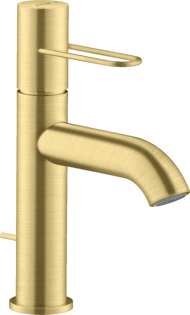 HANSGROHE AXOR Uno Einhebel-Waschtischmischer 100 mit Bügelgriff und Zugstangen-Ablaufgarnitur #38023950 - Brushed Brass