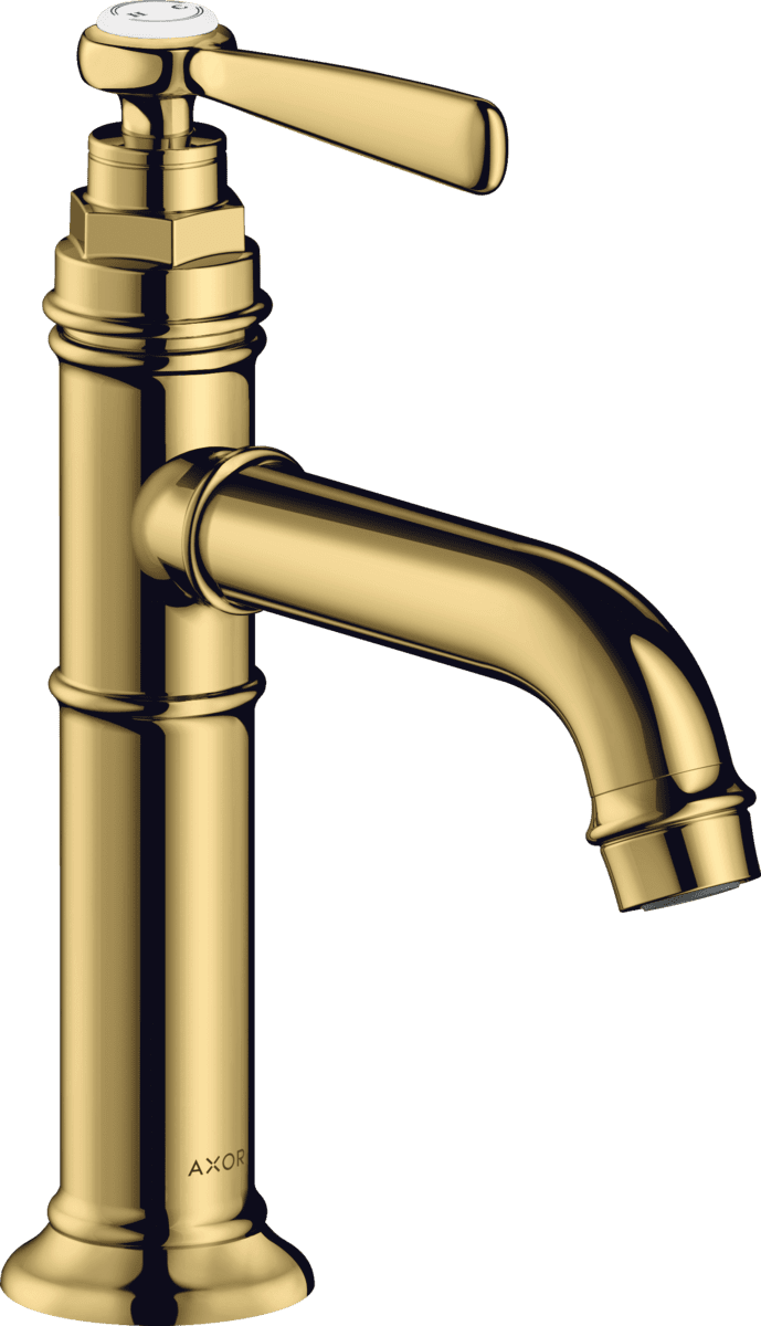 HANSGROHE AXOR Montreux Einhebel-Waschtischmischer 100 mit Hebelgriff und Ablaufgarnitur #16516990 - Polished Gold Optic