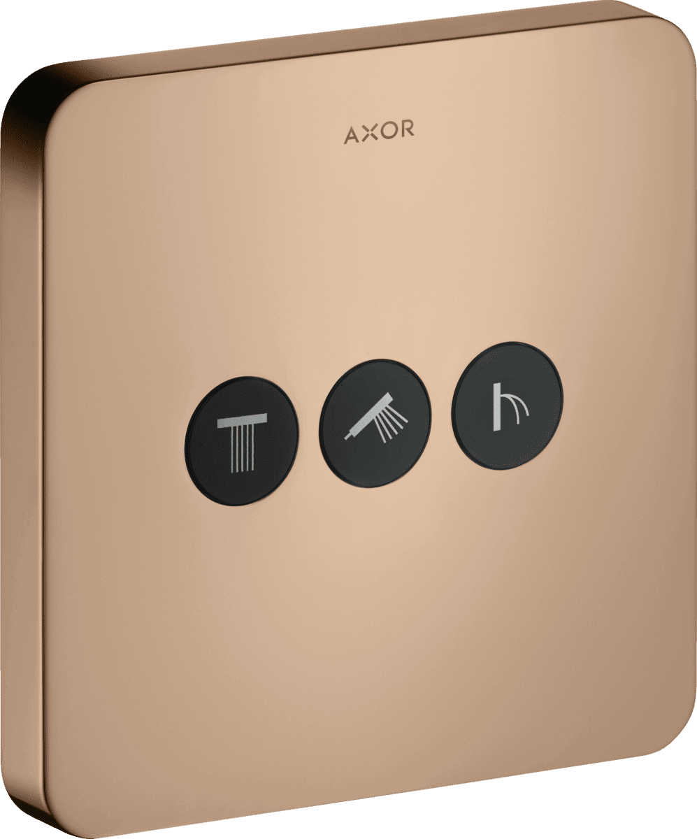 HANSGROHE AXOR ShowerSelect Valf softsquare, 3 çıkış ve ankastre montaj için #36773300 - Parlak Kırmızı Altın resmi