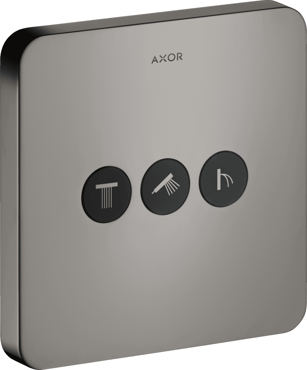 HANSGROHE AXOR ShowerSelect Valf softsquare, 3 çıkış ve ankastre montaj için #36773330 - Parlak Siyah Krom resmi
