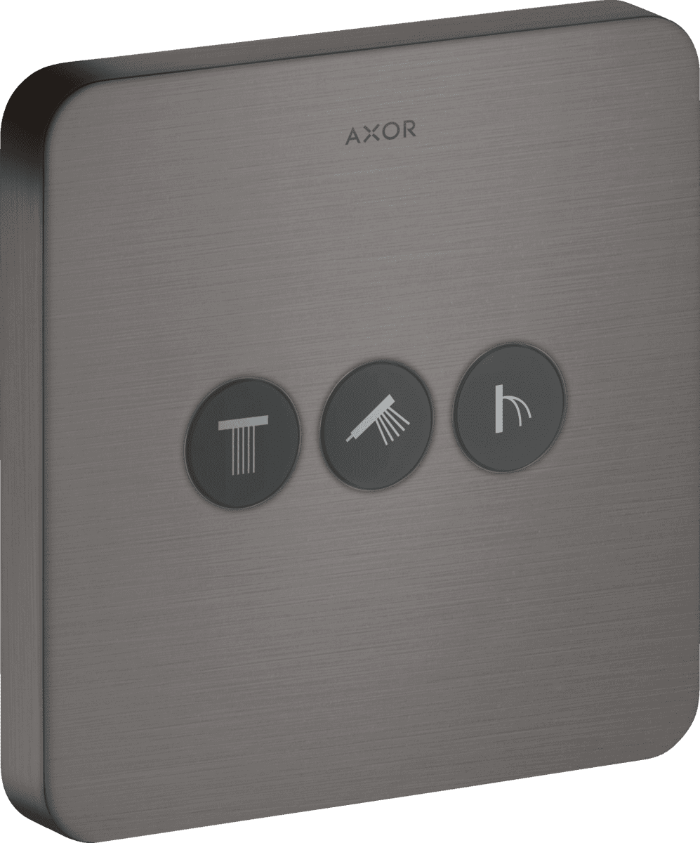 HANSGROHE AXOR ShowerSelect Valf softsquare, 3 çıkış ve ankastre montaj için #36773340 - Mat Siyah Krom resmi