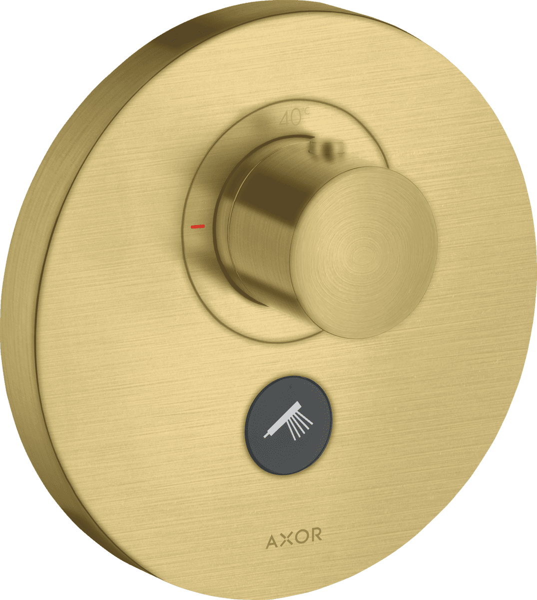 HANSGROHE AXOR ShowerSelect Thermostat HighFlow Unterputz rund für 1 Verbraucher und einen zusätzlichen Abgang #36726950 - Brushed Brass