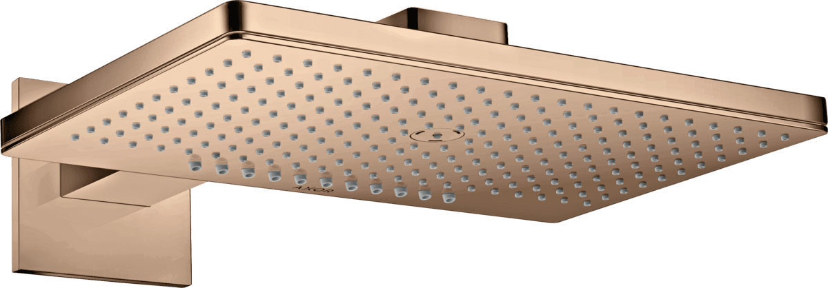 HANSGROHE AXOR ShowerSolutions Kopfbrause 460/300 2jet mit Brausearm und eckiger Rosette #35280300 - Polished Red Gold