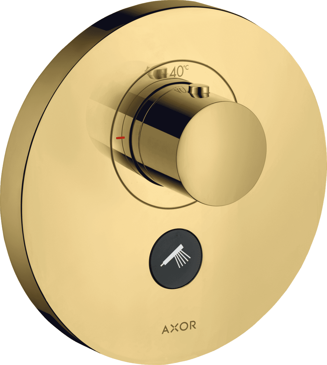 HANSGROHE AXOR ShowerSelect Thermostat HighFlow Unterputz rund für 1 Verbraucher und einen zusätzlichen Abgang #36726990 - Polished Gold Optic