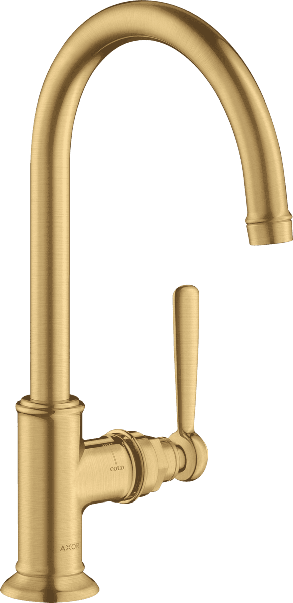 εικόνα του HANSGROHE AXOR Montreux Single lever basin mixer 210 with lever handle and waste set #16518250 - Brushed Gold Optic