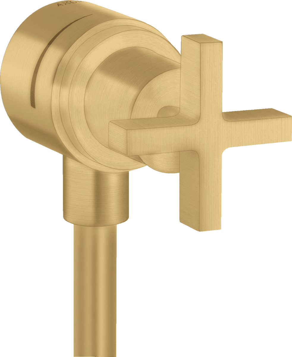 HANSGROHE AXOR Citterio Wandanschluss Stop mit Rückflussverhinderer, Absperrventil und Kreuzgriff #39883250 - Brushed Gold Optic