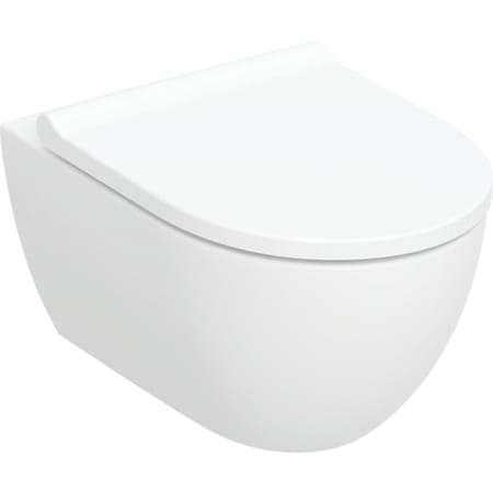 Picture of GEBERIT Acanto Set wall-hung WC, concealed flush, TurboFlush, with WC seat #502.774.00.8 - white / KeraTect
