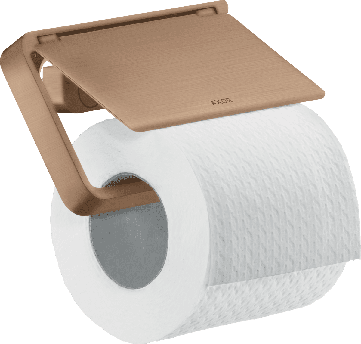 Bild von HANSGROHE AXOR Universal Softsquare Toilettenpapierhalter mit Deckel Brushed Red Gold 42836310