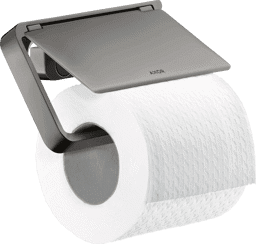 Bild von HANSGROHE AXOR Universal Softsquare Toilettenpapierhalter mit Deckel #42836330 - Polished Black Chrome