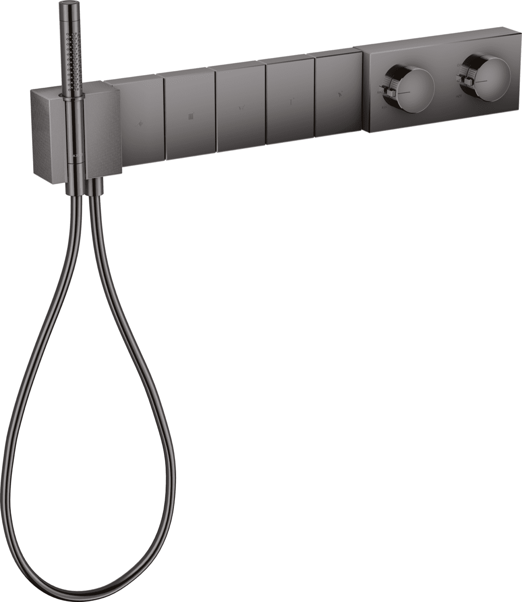 HANSGROHE AXOR Edge Thermostatmodul Select 680/100 Unterputz für 5 Verbraucher - Diamantschliff #46731330 - Polished Black Chrome