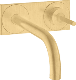 Bild von HANSGROHE AXOR Uno Single lever basin mixer for concealed installation wall-mounted with spout 165 mm and plate Brushed Gold Optic 38112250