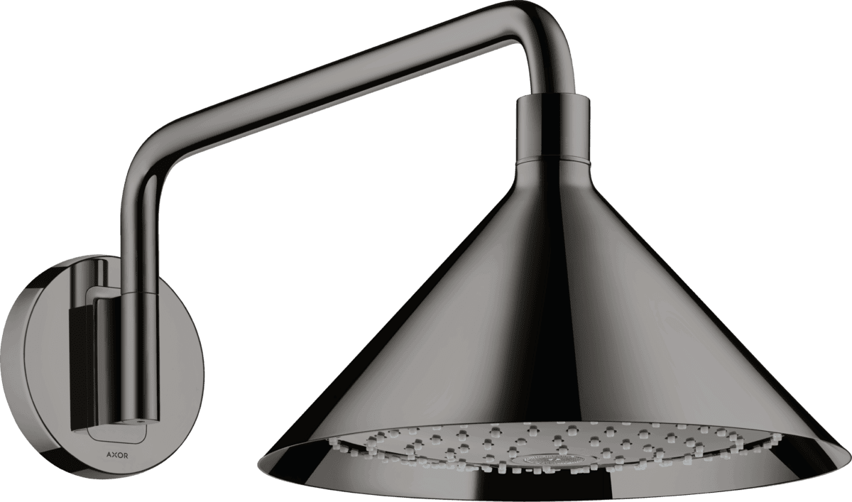 Зображення з  HANSGROHE AXOR Showers/Front Overhead shower 240 2jet with shower arm #26021330 - Polished Black Chrome