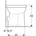 Bild von GEBERIT Renova Comfort Stand-WC Flachspüler, erhöht, Höhe 49 cm, Abgang horizontal 218520600