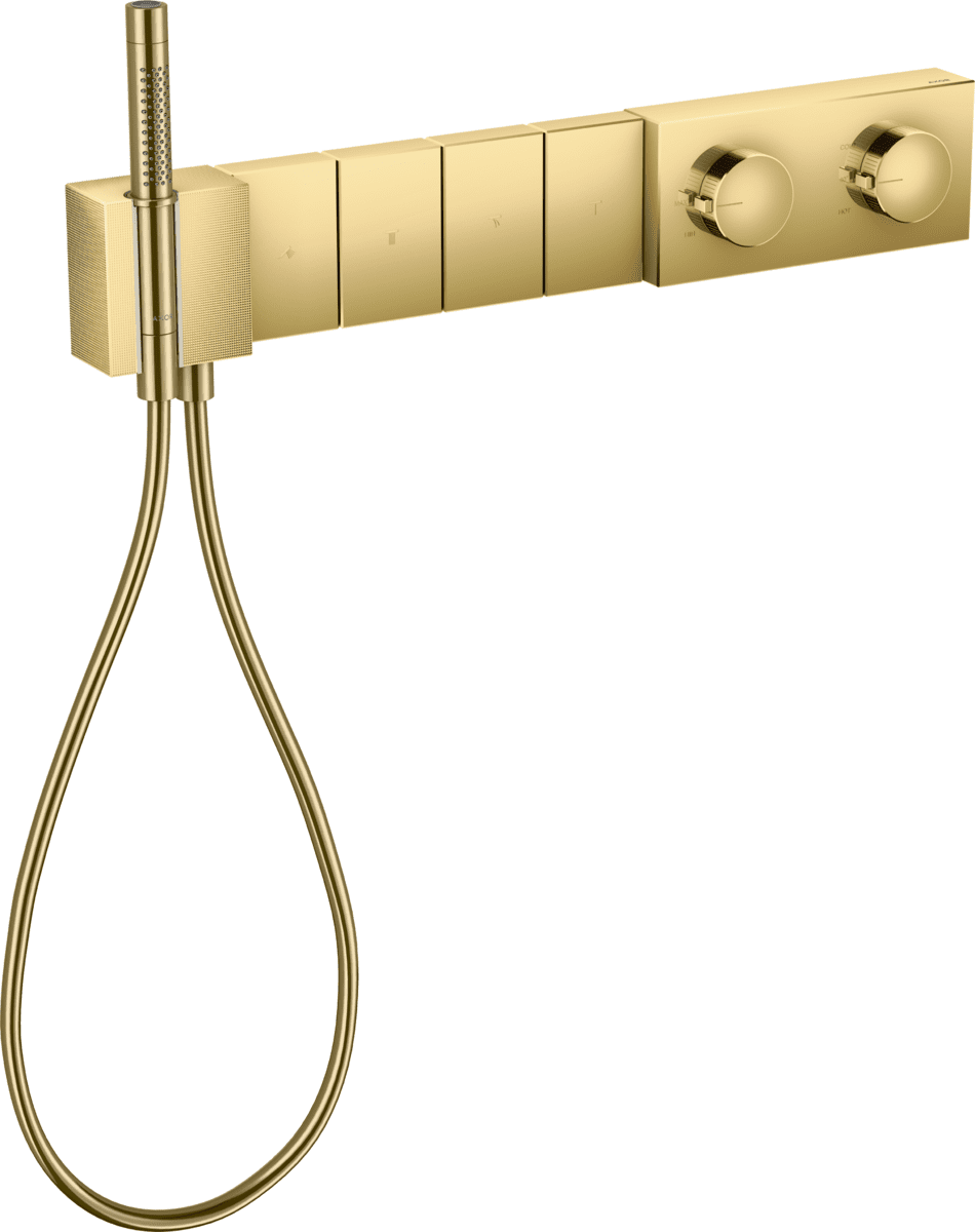 HANSGROHE AXOR Edge Thermostatmodul Select 610/100 Unterputz für 4 Verbraucher - Diamantschliff #46721990 - Polished Gold Optic