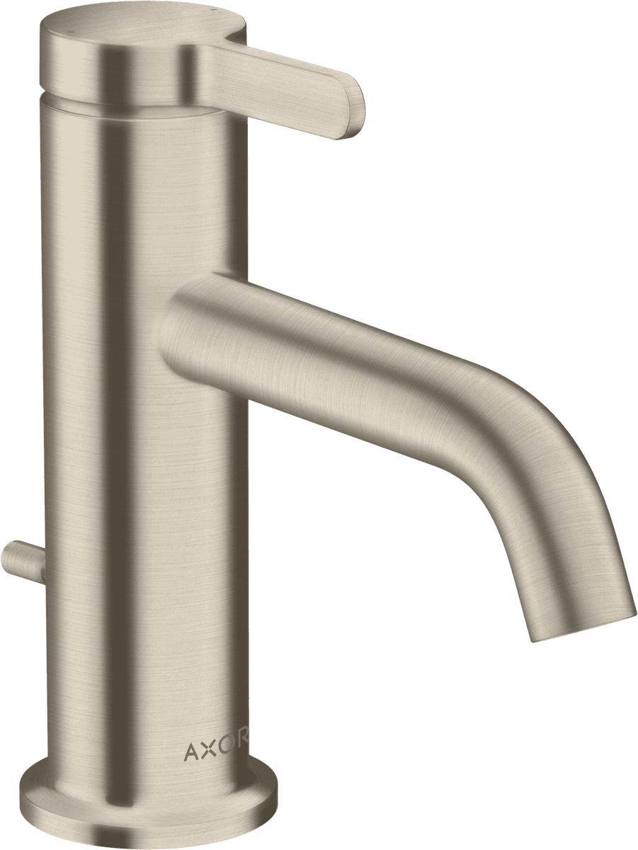 HANSGROHE AXOR One Einhebel-Waschtischmischer 70 mit Hebelgriff und Zugstangen-Ablaufgarnitur #48000820 - Brushed Nickel