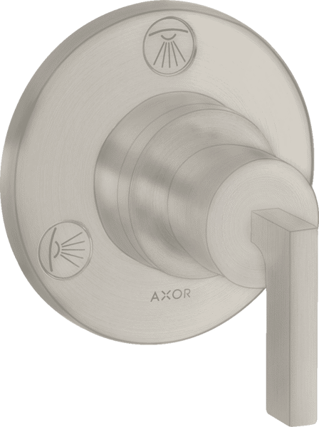 Bild von HANSGROHE AXOR Citterio Shut-off/ diverter valve Trio/ Quattro for concealed installation with lever handle Stainless Steel Optic 39920800