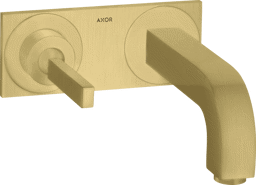 Bild von HANSGROHE AXOR Citterio Single lever basin mixer for concealed installation wall-mounted with pin handle, spout 220 mm and plate Brushed Brass 39115950