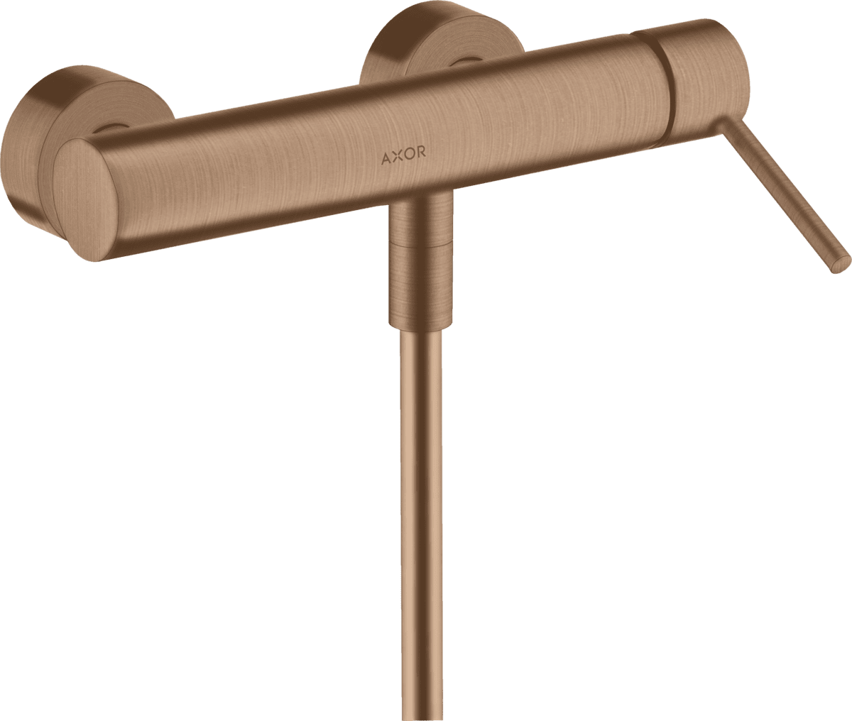 Зображення з  HANSGROHE AXOR Starck Single lever shower mixer for exposed installation with pin handle #10611310 - Brushed Red Gold