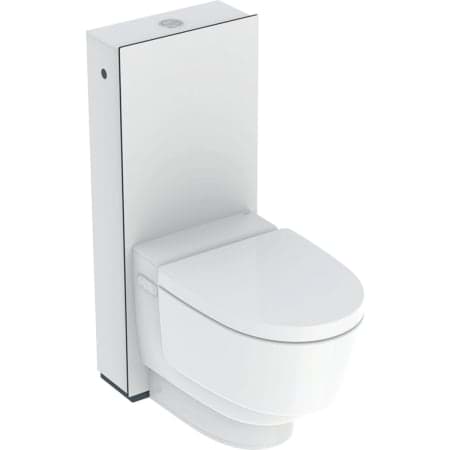 GEBERIT AquaClean Mera Classic komple WC sistemi Ayaklı WC WC Seramik WC: beyaz / KeraTect tasarım kapak: beyaz Rezervuar kaplaması: Yüksek basınçlı laminat beyaz #146.240.11.1 resmi