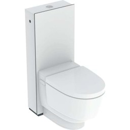 Bild von GEBERIT AquaClean Mera Classic WC-Komplettanlage Stand-WC #146.240.11.1 - WC-Keramik: weiß / KeraTect Designabdeckung: weiß Verkleidung Spülkasten: Hochdruck-Schichtstoffplatte weiß