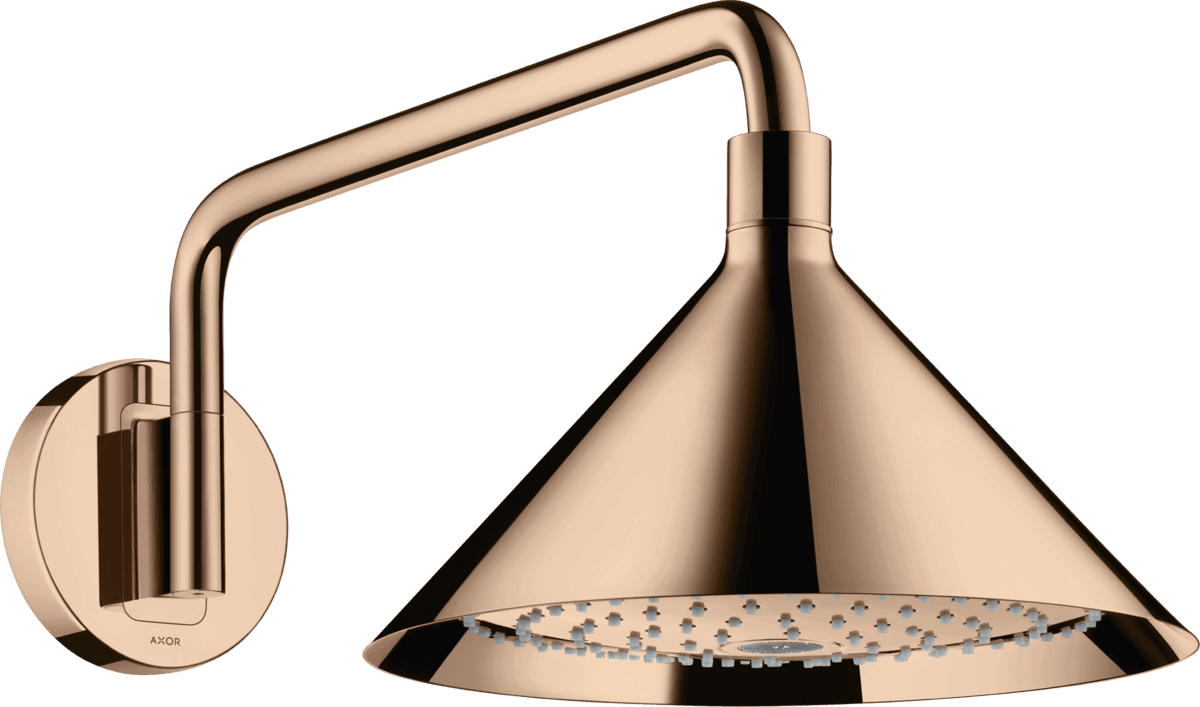 Зображення з  HANSGROHE AXOR Showers/Front Overhead shower 240 2jet with shower arm #26021300 - Polished Red Gold