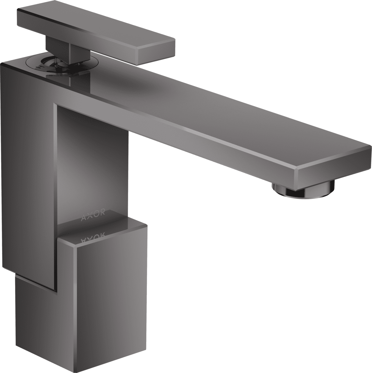 Picture of HANSGROHE AXOR Edge Single lever basin mixer 130 with push-open waste set #46010330 - Polished Black Chrome