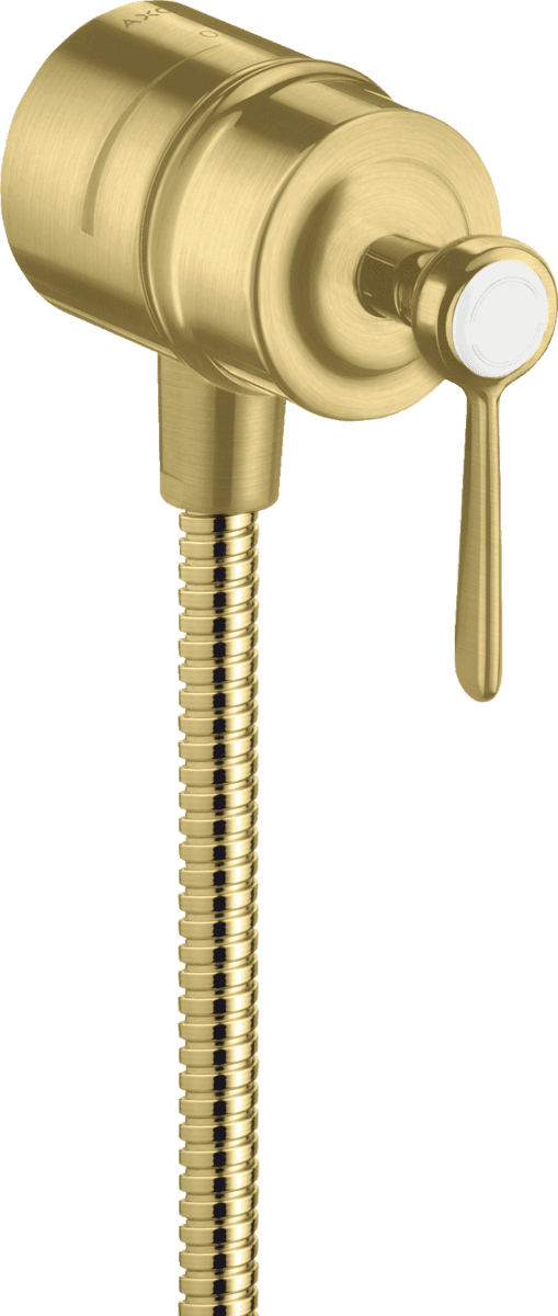 HANSGROHE AXOR Montreux Wandanschluss Stop mit Rückflussverhinderer, Absperrventil und Hebelgriff #16883950 - Brushed Brass