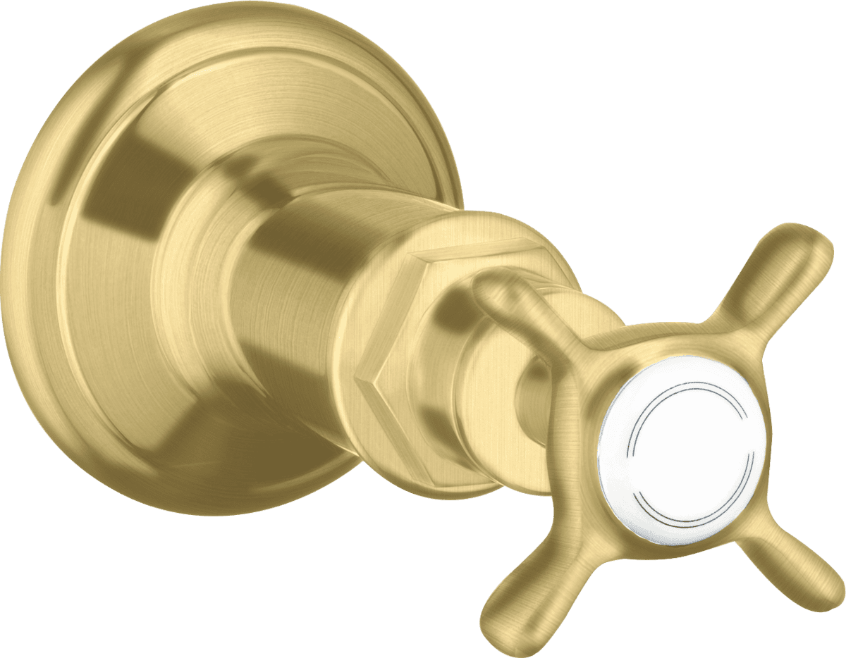 Зображення з  HANSGROHE AXOR Montreux Shut-off valve for concealed installation with cross handle #16871950 - Brushed Brass