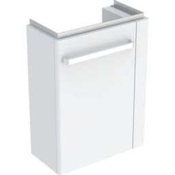 Bild von GEBERIT Renova Compact Unterschrank für Handwaschbecken, verkürzte Ausladung, mit Handtuchhalter #862050000 - Korpus: weiß / lackiert matt Front: weiß / lackiert hochglänzend