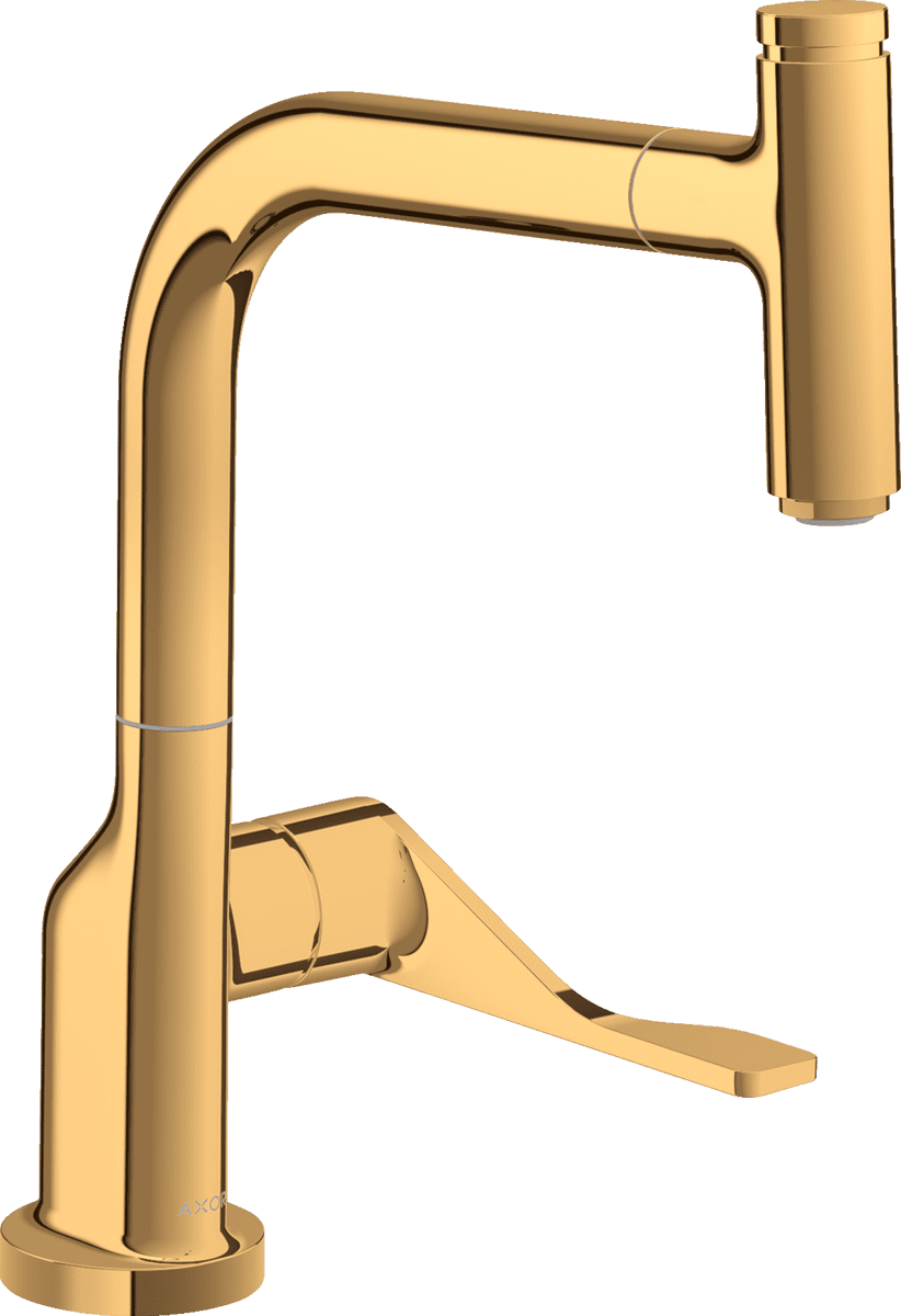 HANSGROHE AXOR Citterio Einhebel-Küchenmischer Select 230 mit Ausziehauslauf #39861990 - Polished Gold Optic