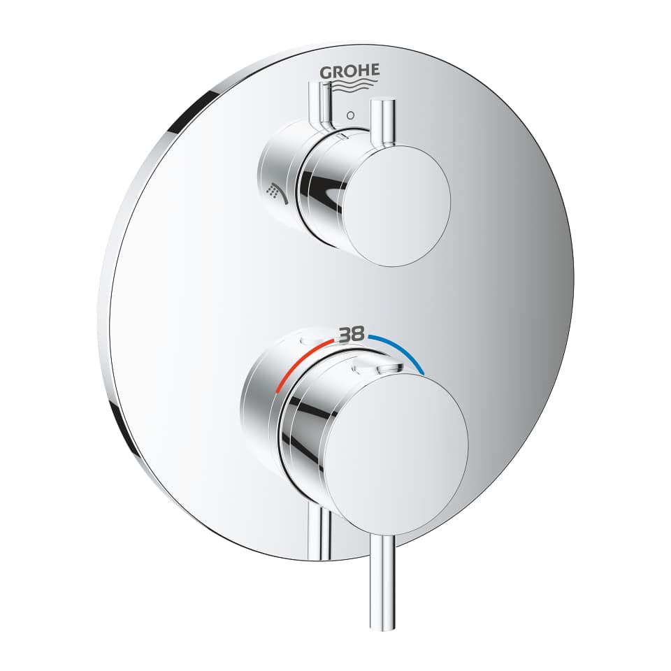 Picture of GROHE Atrio Thermostatic shower mixer for 2 outlets with integrated shut off/diverter valve Chrome #24135003