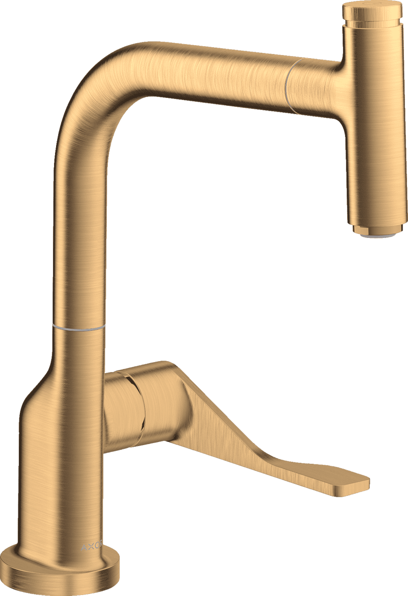 HANSGROHE AXOR Citterio Einhebel-Küchenmischer Select 230 mit Ausziehauslauf #39861950 - Brushed Brass