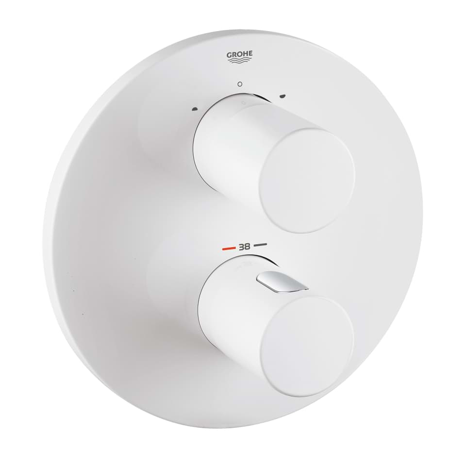 GROHE Grohtherm 3000 Cosmopolitan Thermostat mit integrierter 2-Wege-Umstellung für Wanne oder Dusche mit mehr als einer Brause #19468LS0 - moon white / chrom
